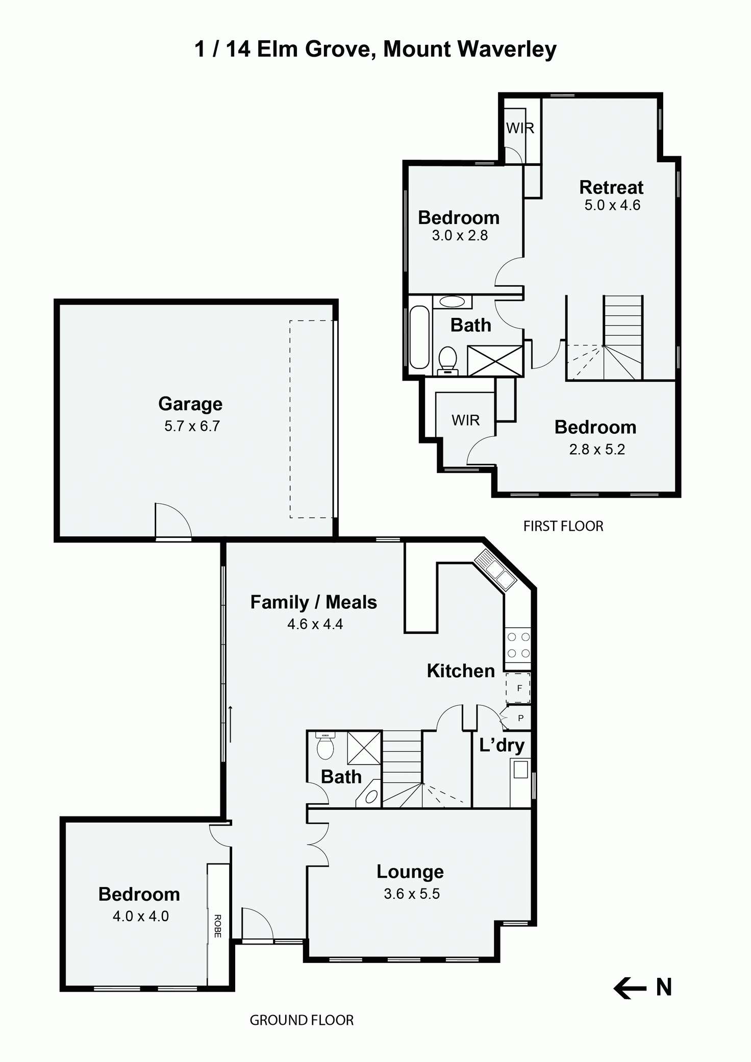 Floorplan of Homely townhouse listing, 1/14 Elm Grove, Mount Waverley VIC 3149