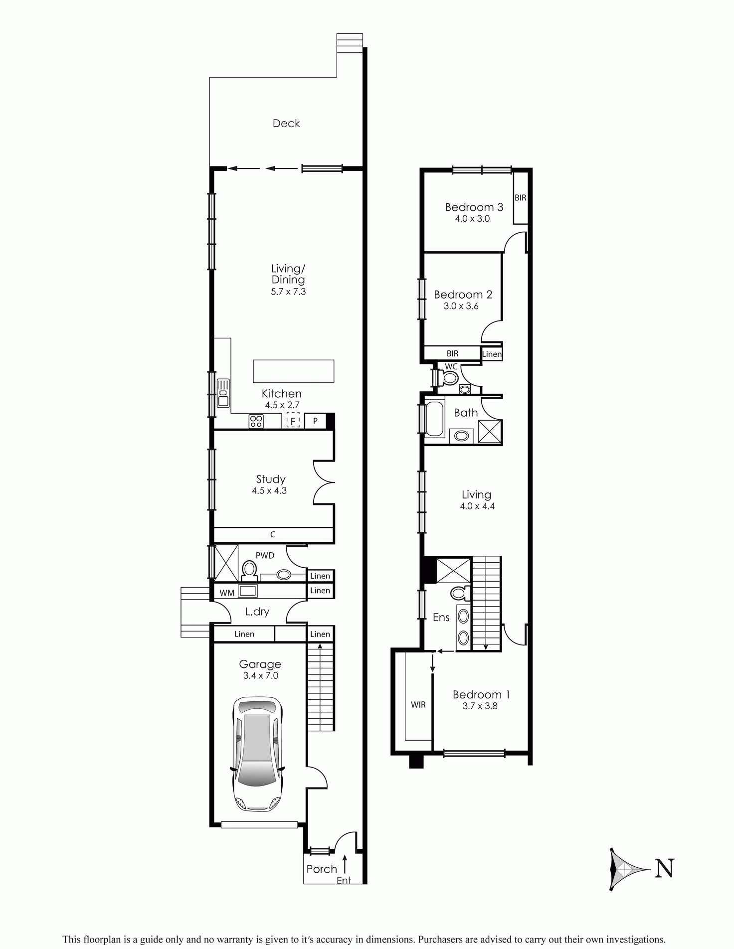 Floorplan of Homely townhouse listing, 3A Malcolm Street, Mckinnon VIC 3204