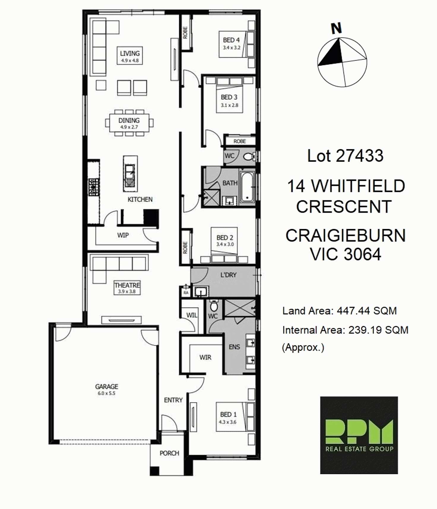 Floorplan of Homely house listing, 14 Whitfield Crescent, Craigieburn VIC 3064