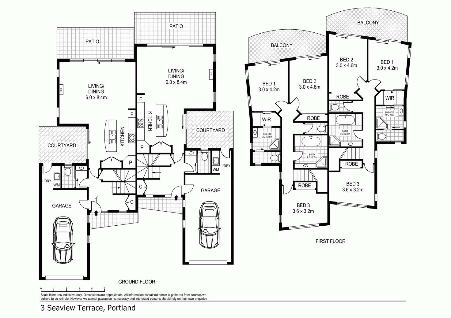 Floorplan of Homely villa listing, 1A & 1B SEAVIEW Terrace, Portland VIC 3305