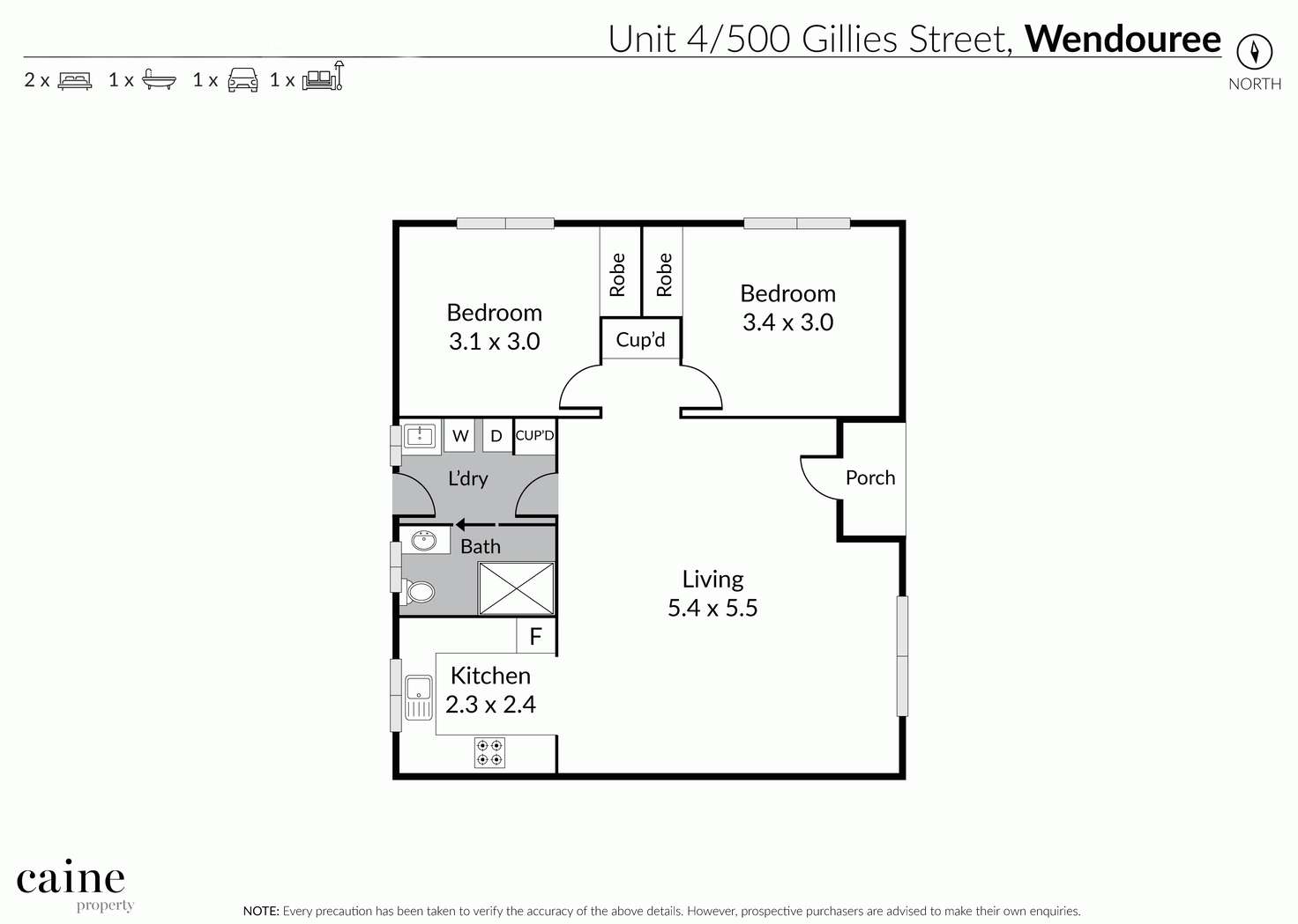 Floorplan of Homely unit listing, 3/500 Gillies Street, Wendouree VIC 3355