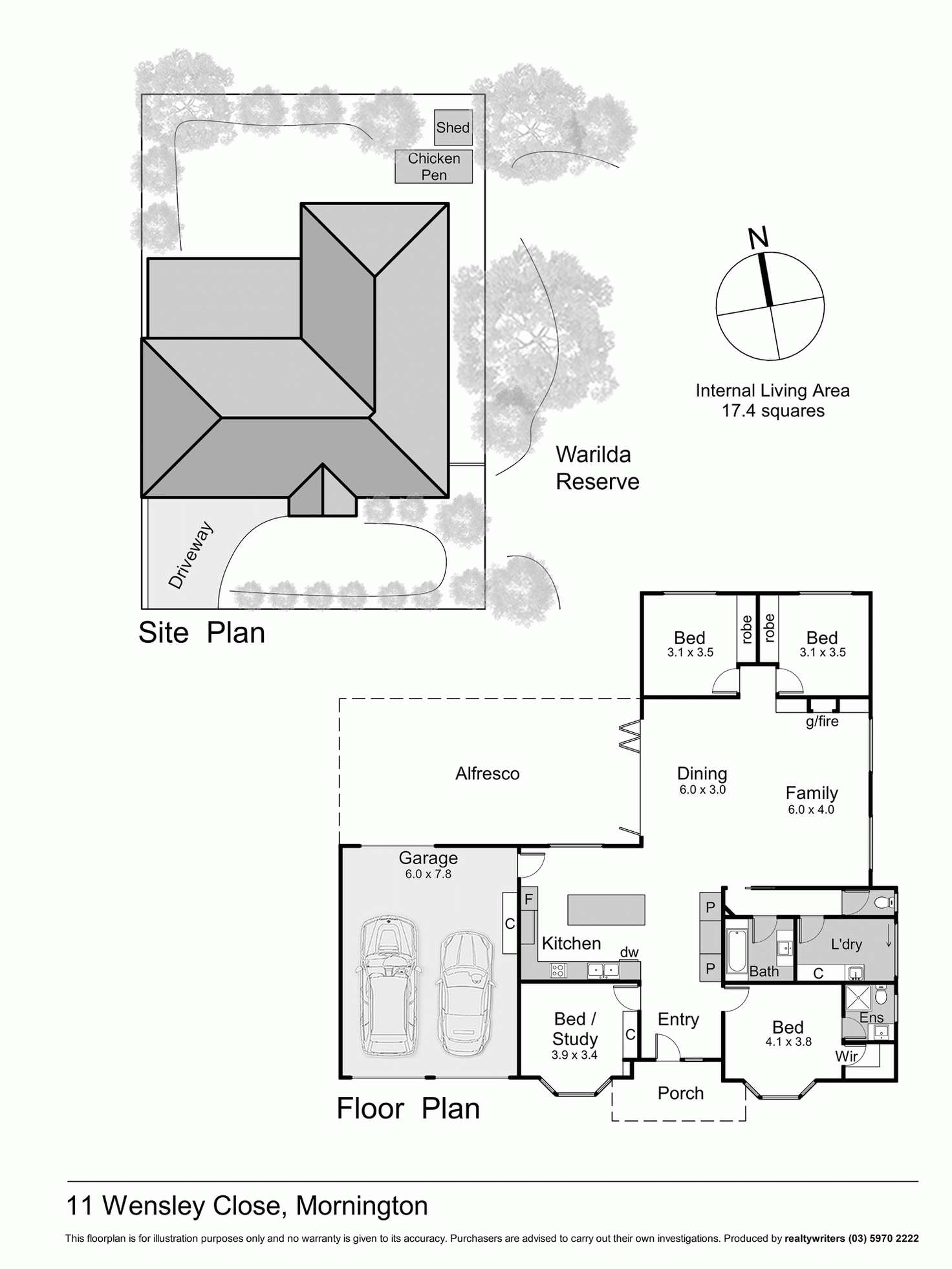 Floorplan of Homely house listing, 11 Wensley Close, Mornington VIC 3931