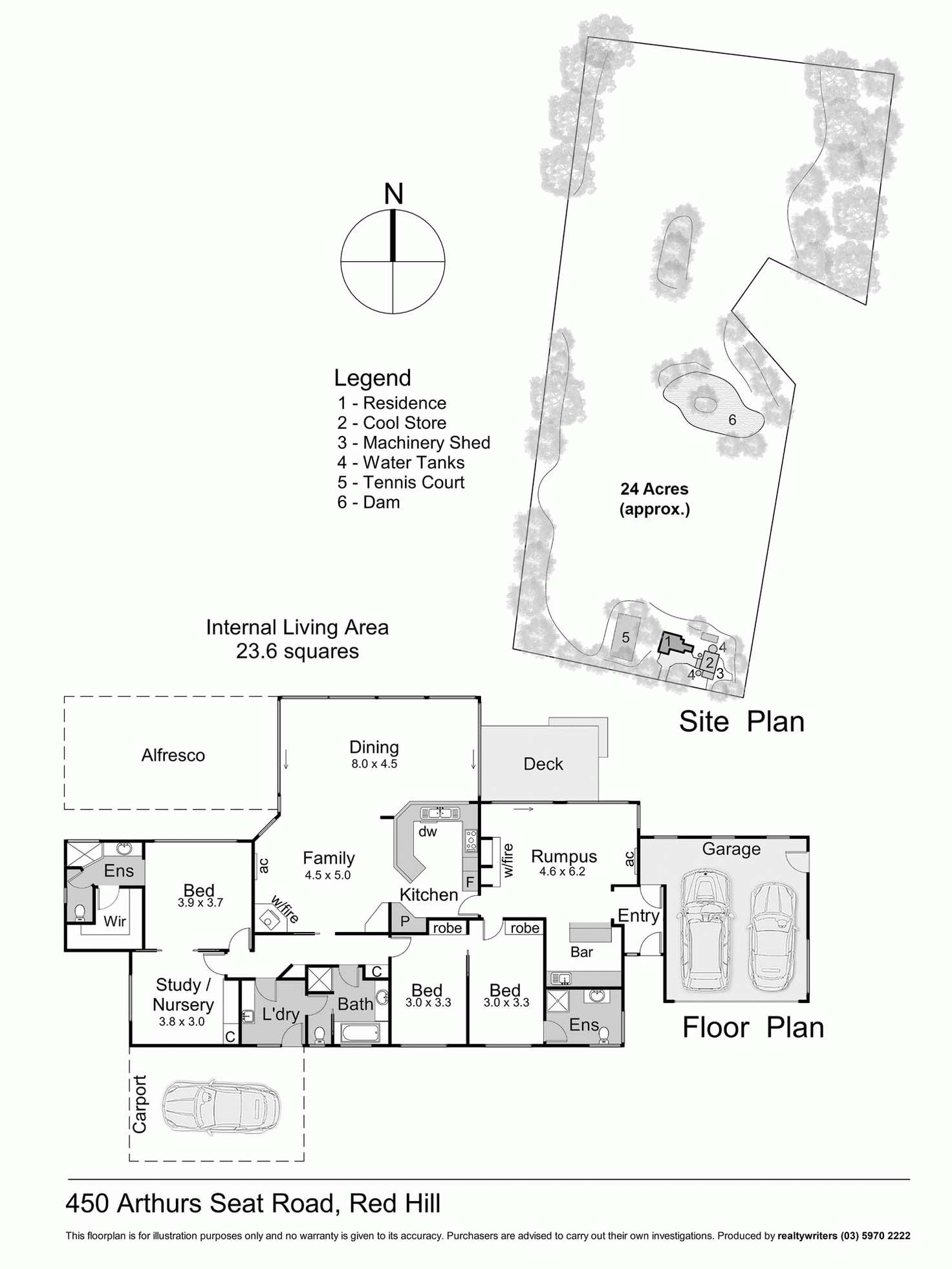 Floorplan of Homely farmlet listing, 450 Arthurs Seat Road, Red Hill VIC 3937