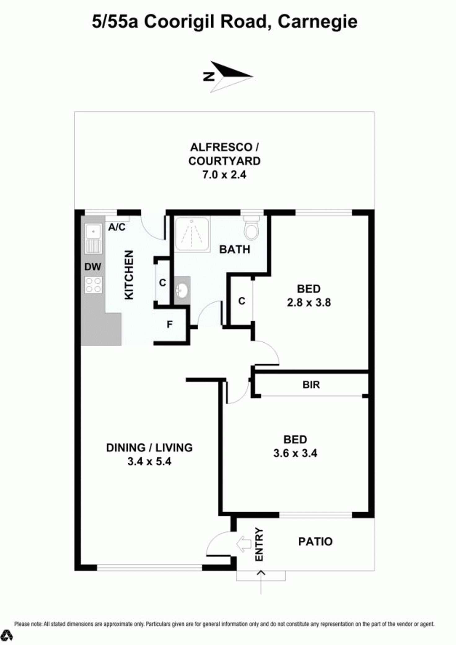 Floorplan of Homely unit listing, 5/55A Coorigil Road, Carnegie VIC 3163