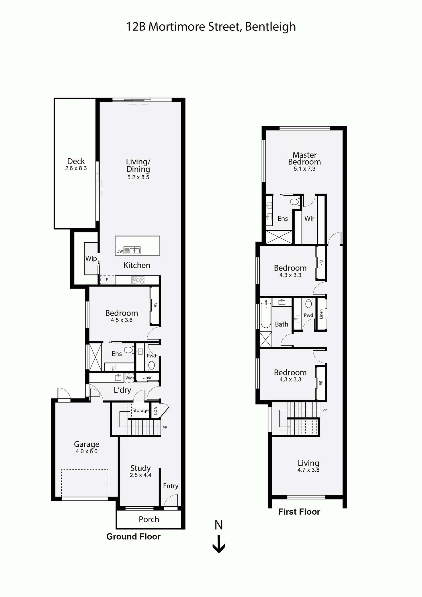 Floorplan of Homely townhouse listing, 12B Mortimore Street, Bentleigh VIC 3204