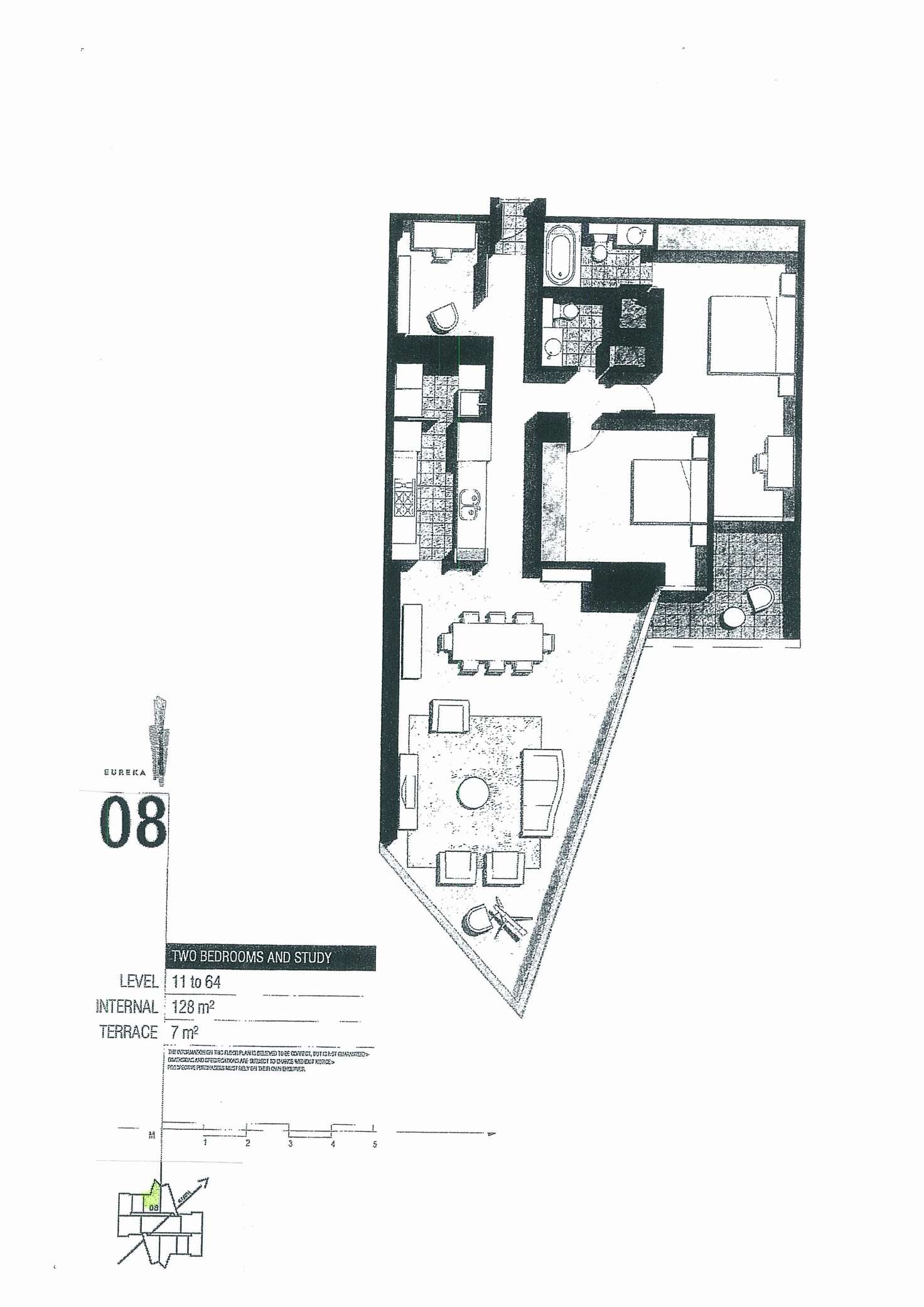 Floorplan of Homely apartment listing, 3208/7 Riverside Quay, Southbank VIC 3006