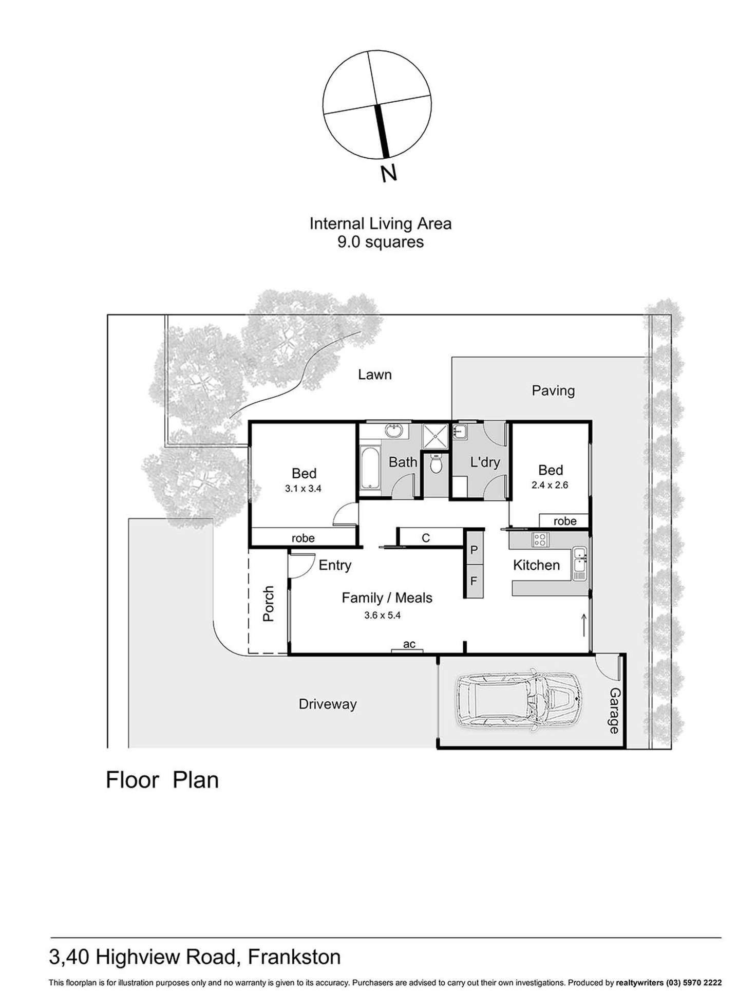 Floorplan of Homely unit listing, 3/40 Highview Road, Frankston VIC 3199