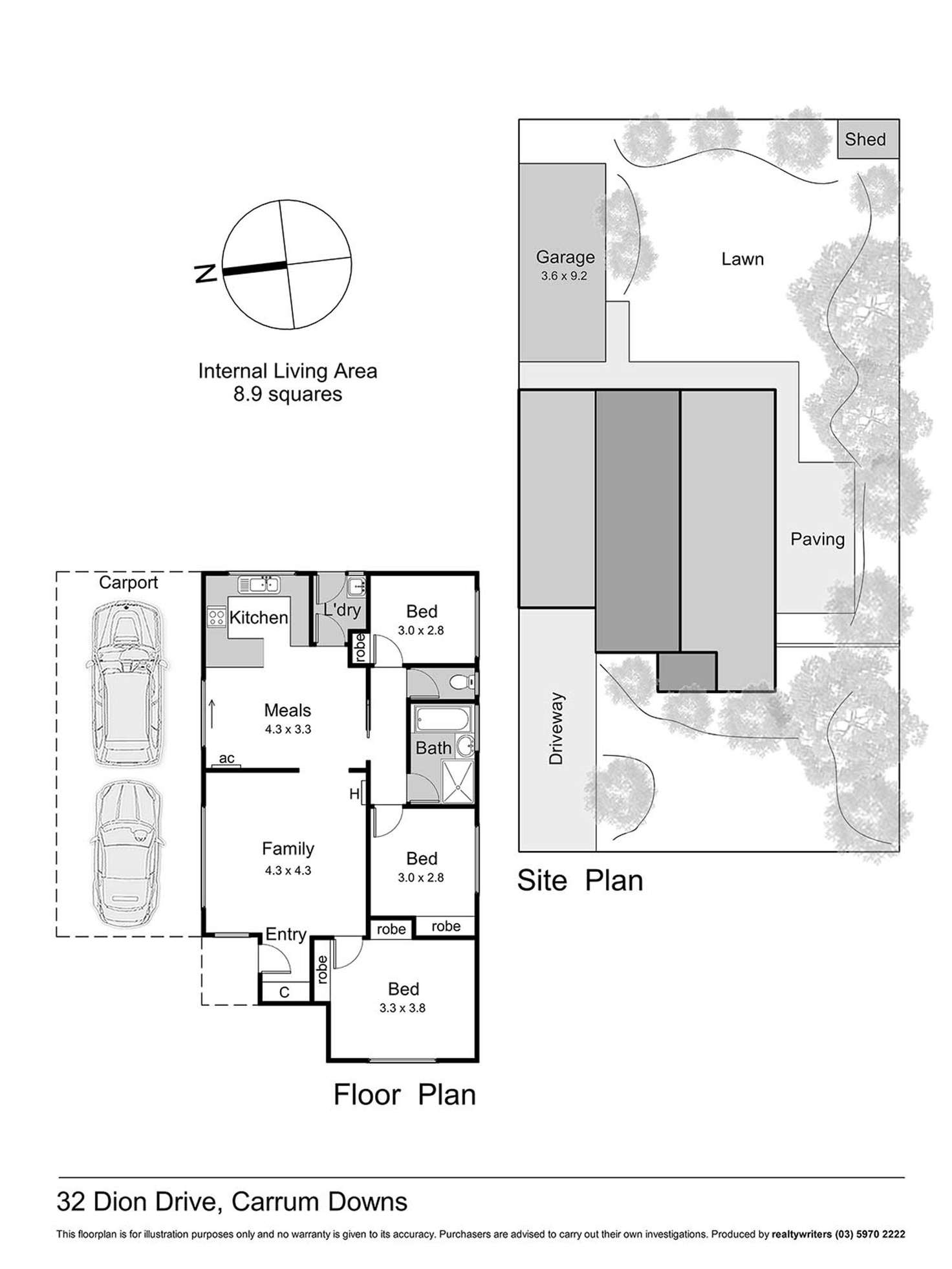 Floorplan of Homely house listing, 32 Dion Drive, Carrum Downs VIC 3201