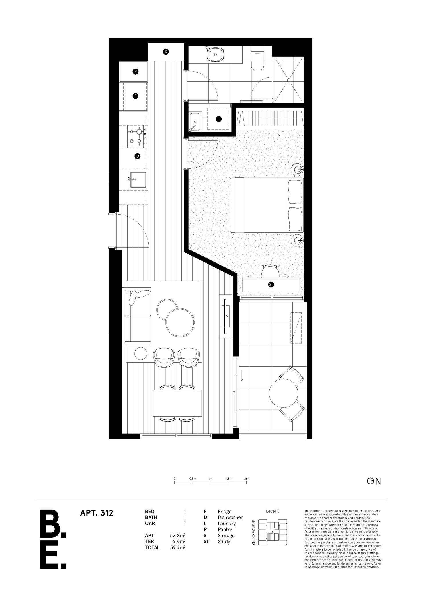 Floorplan of Homely apartment listing, 312/11-15 Brunswick Road, Brunswick East VIC 3057