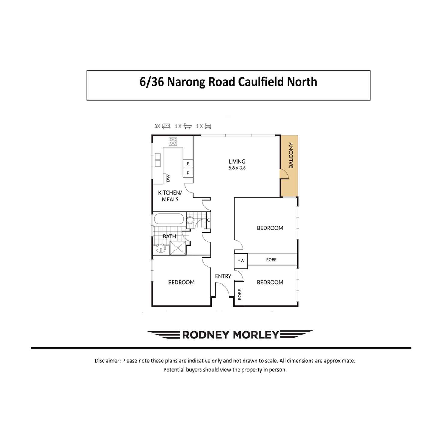 Floorplan of Homely apartment listing, 6/36 Narong Road, Caulfield North VIC 3161