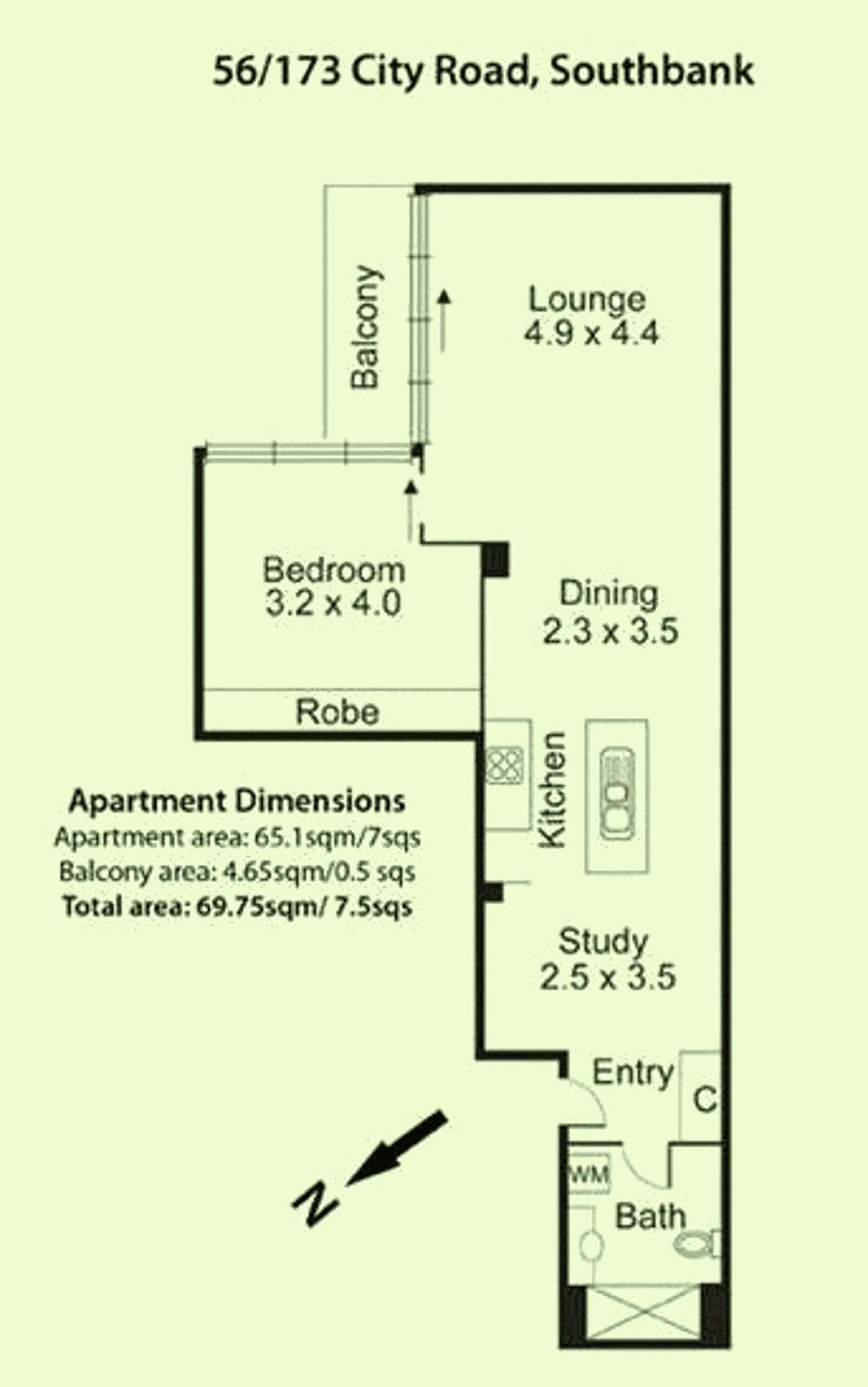 Floorplan of Homely apartment listing, 56/173 City Road, Southbank VIC 3006