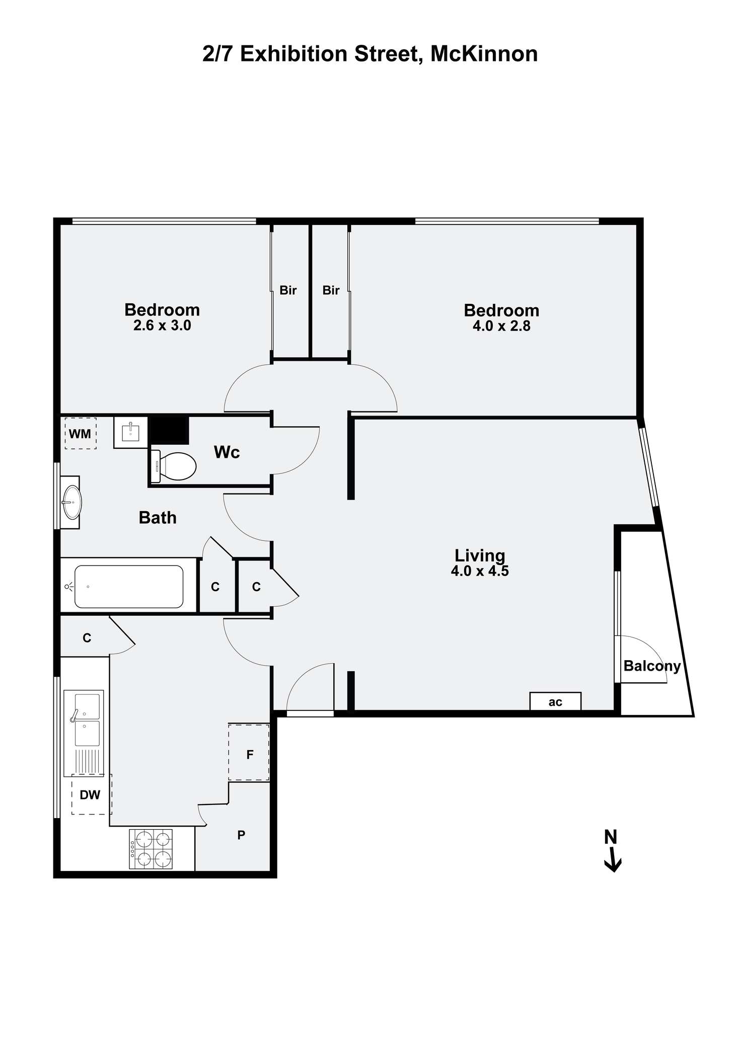 Floorplan of Homely apartment listing, 2/7 Exhibition Street, Mckinnon VIC 3204