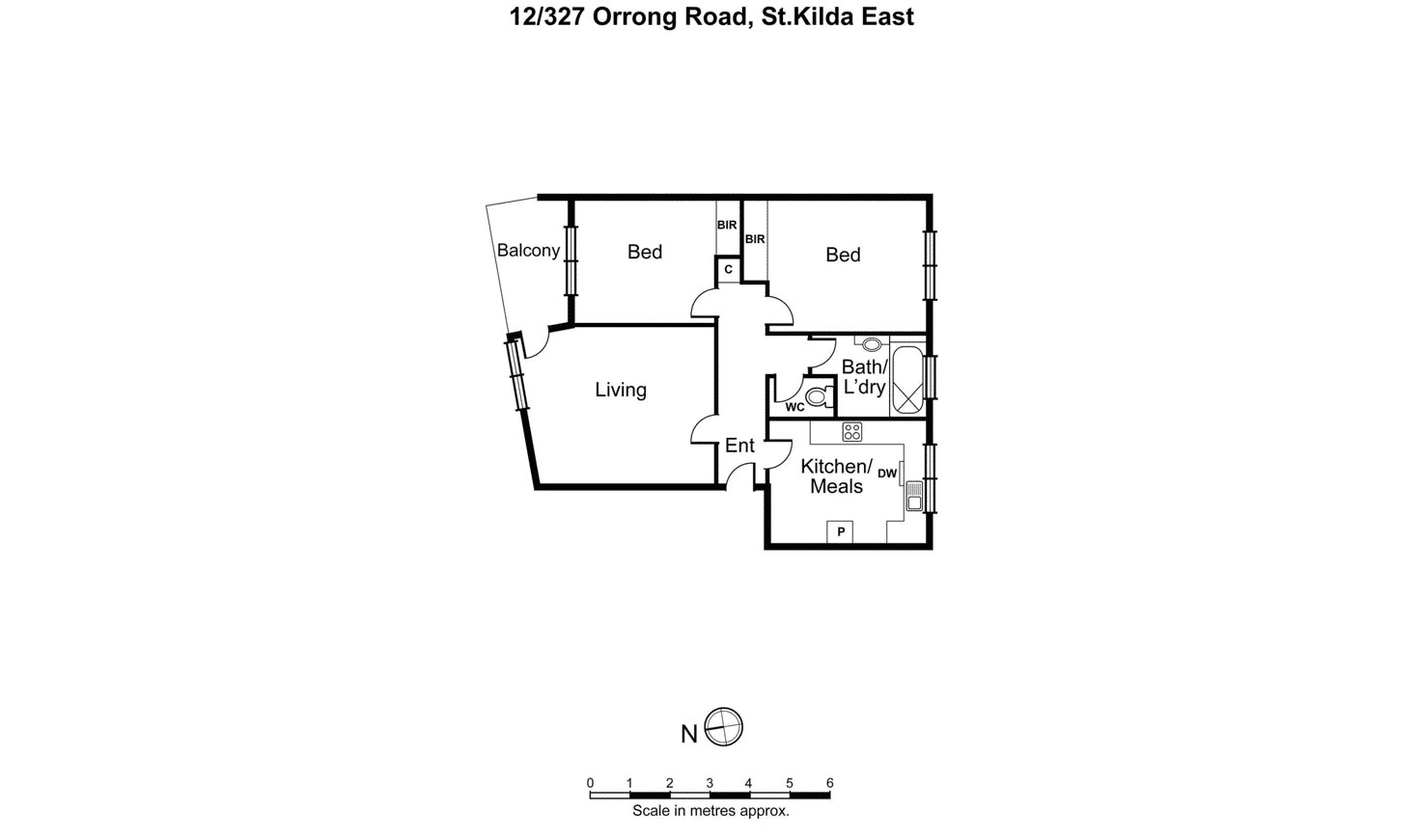 Floorplan of Homely apartment listing, 12/327 Orrong Road, St Kilda East VIC 3183