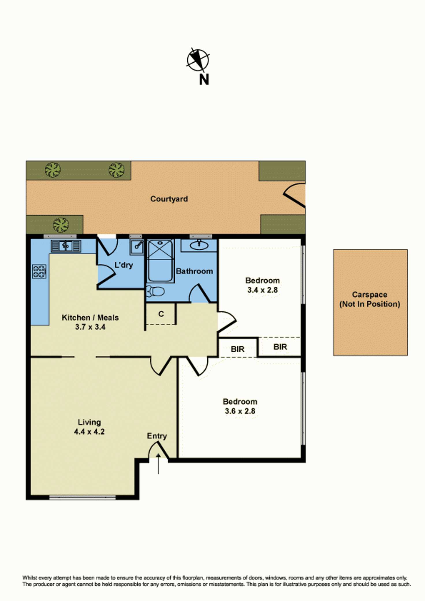 Floorplan of Homely unit listing, 1/77 Vernon Street, South Kingsville VIC 3015