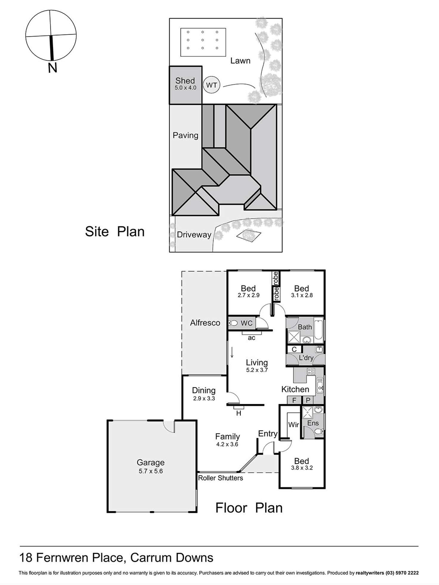 Floorplan of Homely house listing, 18 Fernwren Place, Carrum Downs VIC 3201