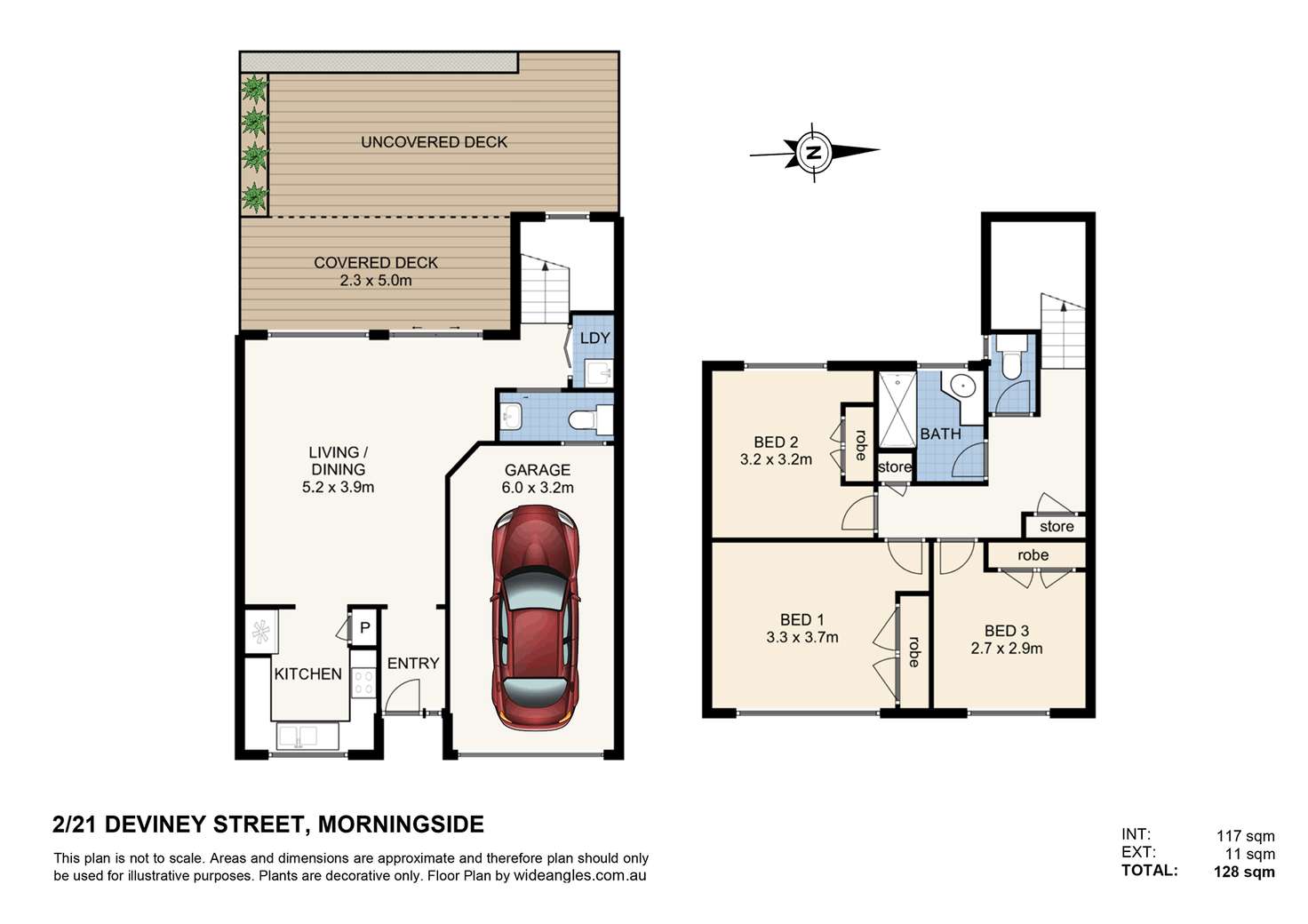 Floorplan of Homely townhouse listing, 2/21 Deviney Street, Morningside QLD 4170