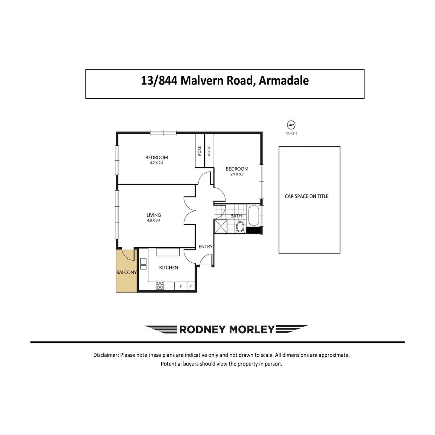 Floorplan of Homely apartment listing, 13/844 Malvern Road, Armadale VIC 3143