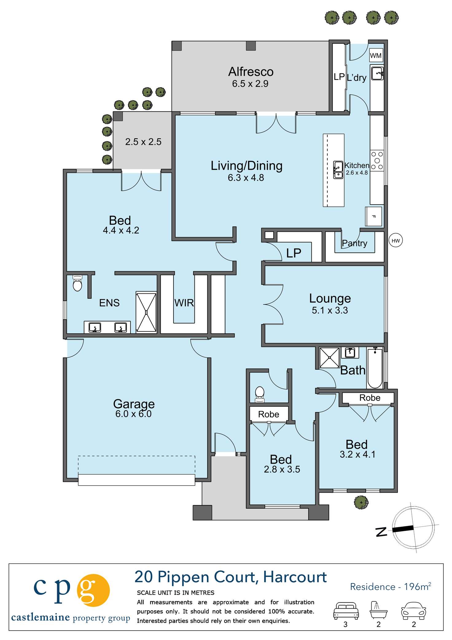Floorplan of Homely house listing, 20 Pippin Court, Harcourt VIC 3453