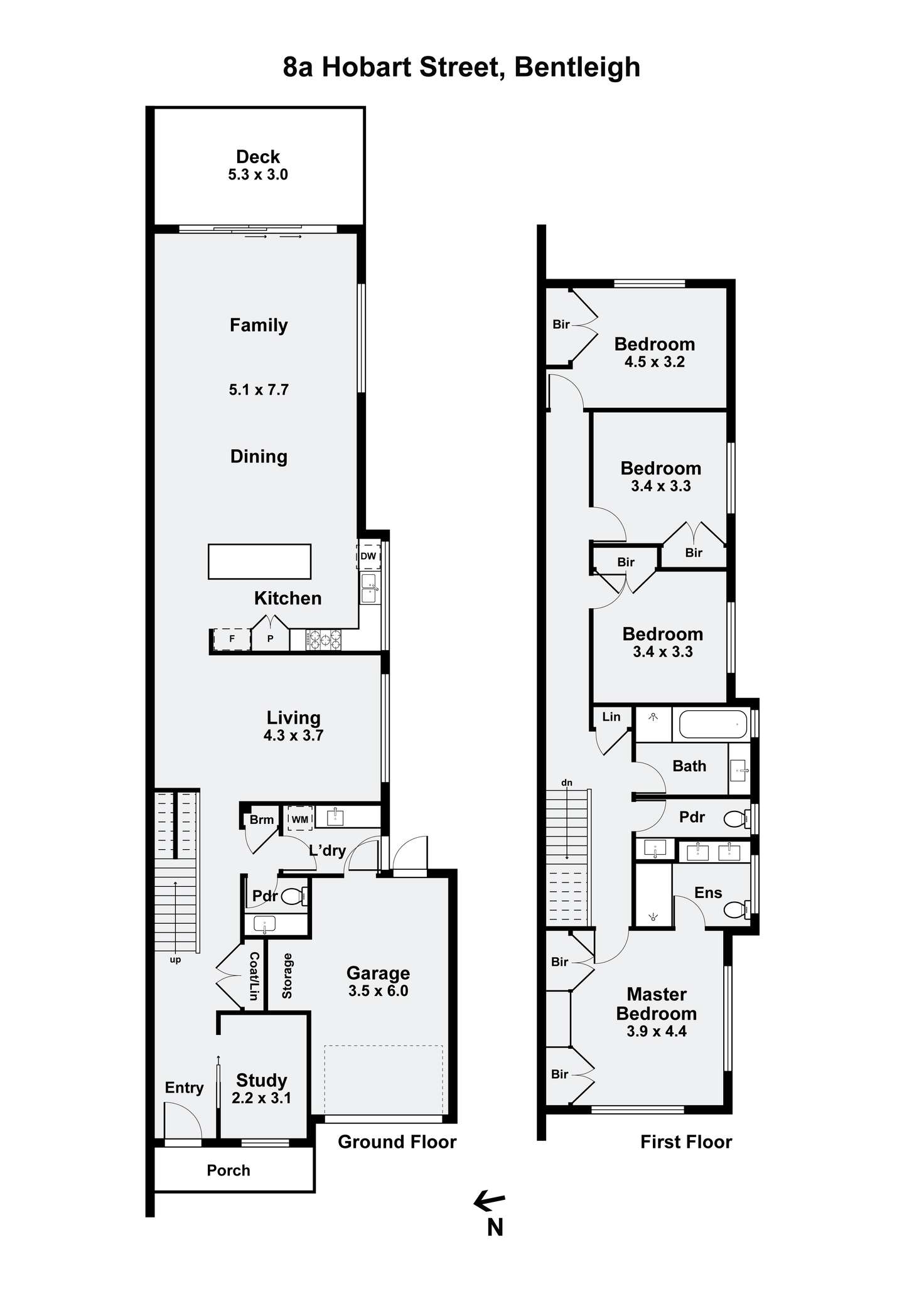 Floorplan of Homely townhouse listing, 8A Hobart Street, Bentleigh VIC 3204