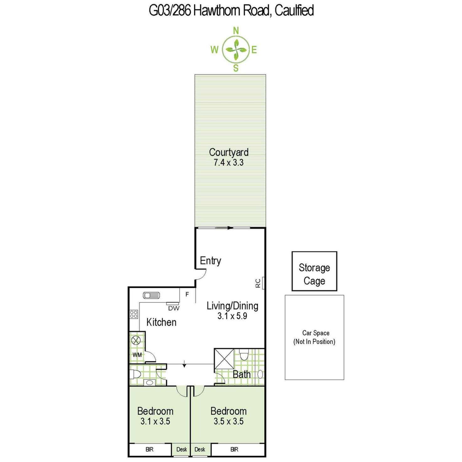 Floorplan of Homely apartment listing, G03/286 Hawthorn Road, Caulfield North VIC 3161