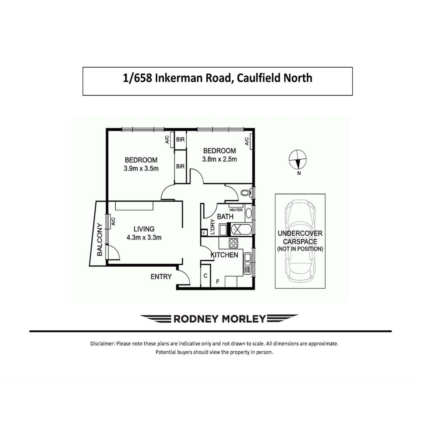 Floorplan of Homely unit listing, 1/658 Inkerman Road, Caulfield North VIC 3161