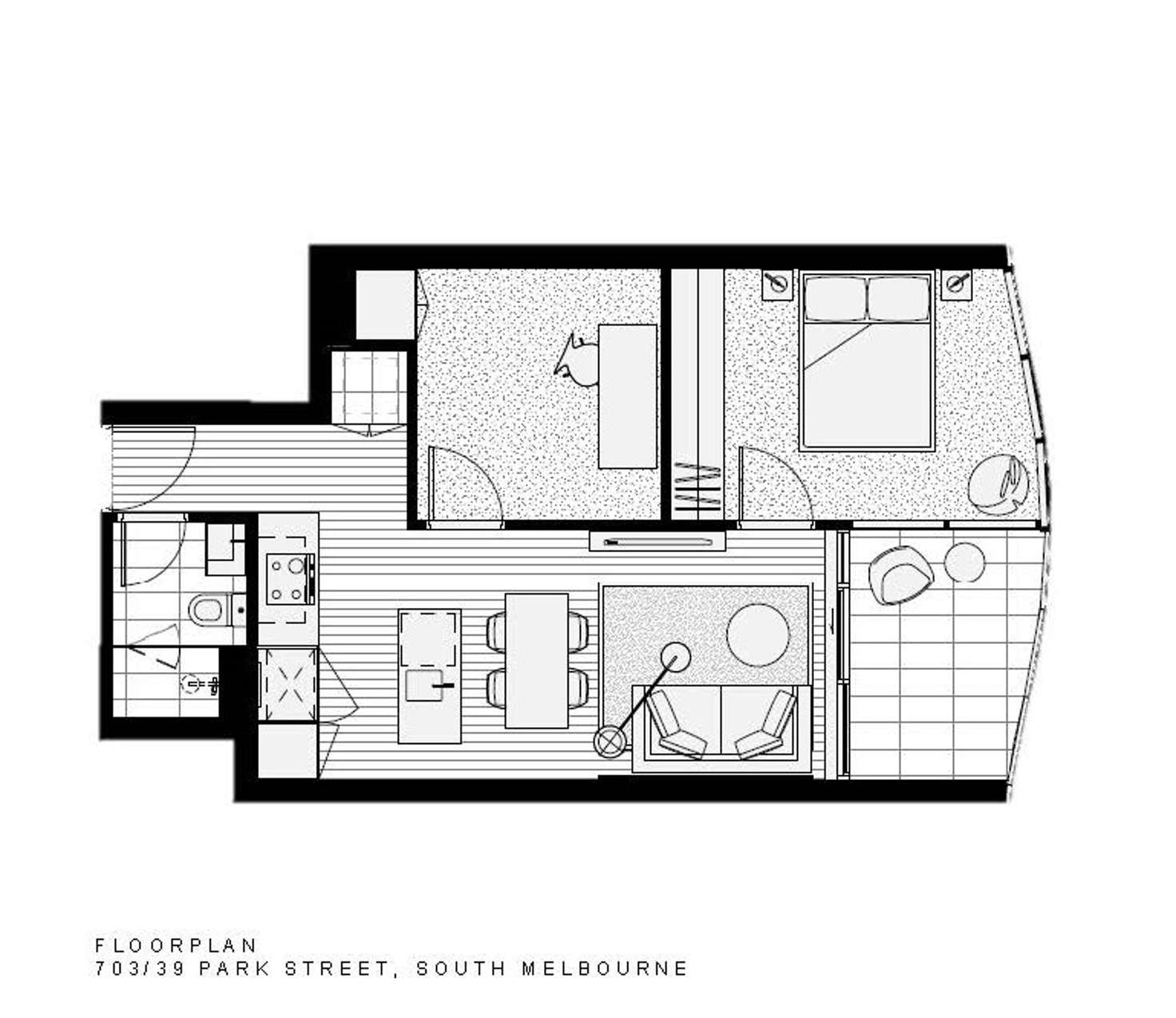 Floorplan of Homely apartment listing, 703/39 Park Street, South Melbourne VIC 3205