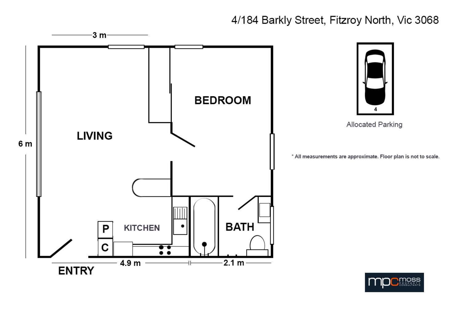 Floorplan of Homely apartment listing, 184 Barkly Street, Fitzroy North VIC 3068