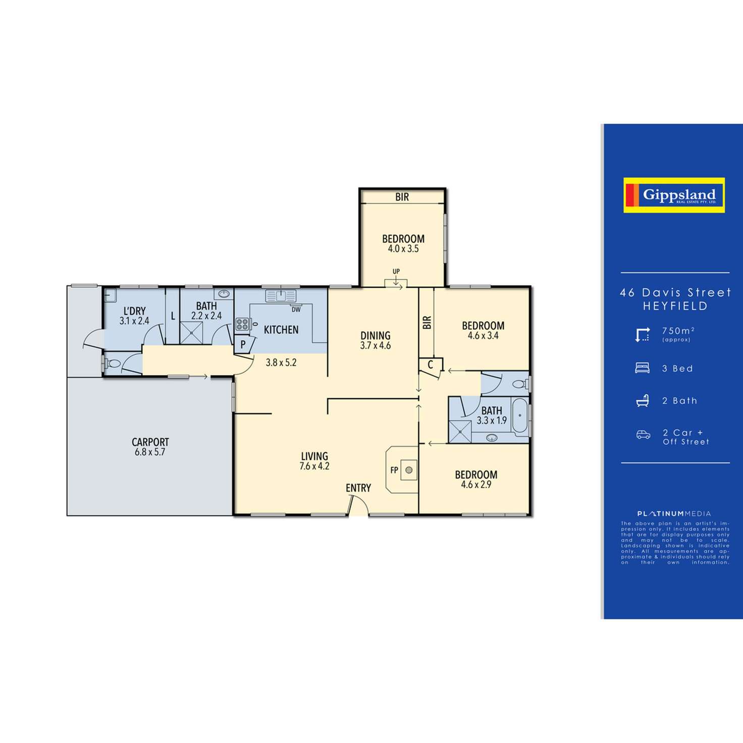 Floorplan of Homely house listing, 46 Davis Street, Heyfield VIC 3858