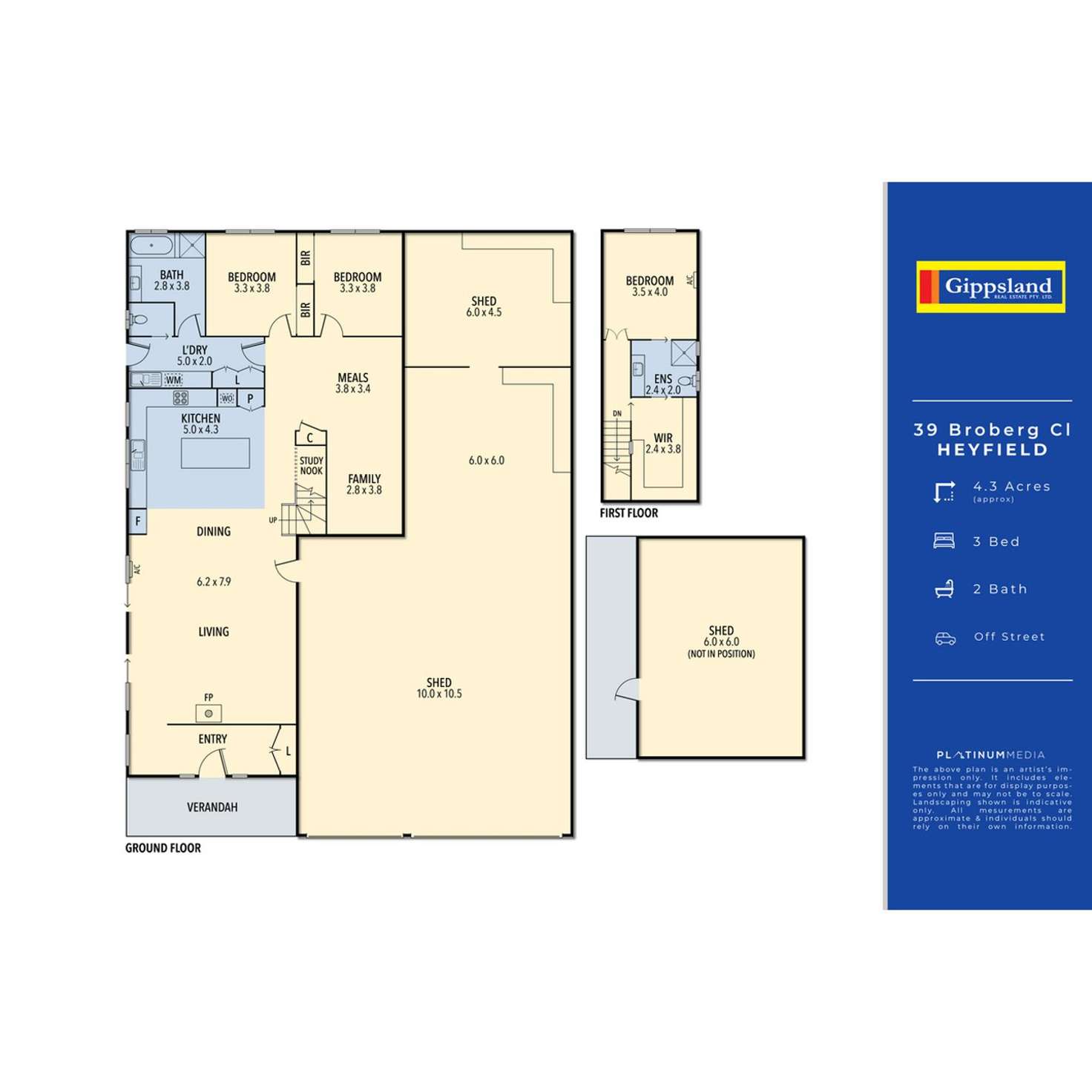 Floorplan of Homely house listing, 39 Broberg Close, Heyfield VIC 3858