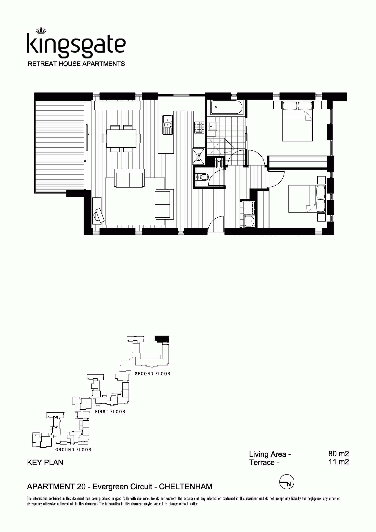 Floorplan of Homely apartment listing, 20/3 Evergreen Circuit, Cheltenham VIC 3192