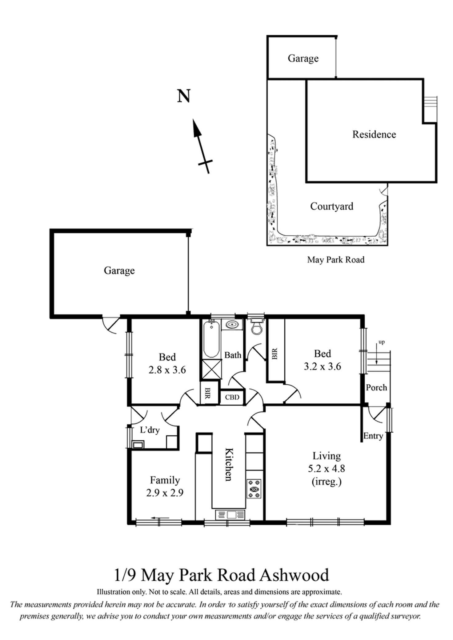 Floorplan of Homely unit listing, 1/9 May Park Avenue, Ashwood VIC 3147