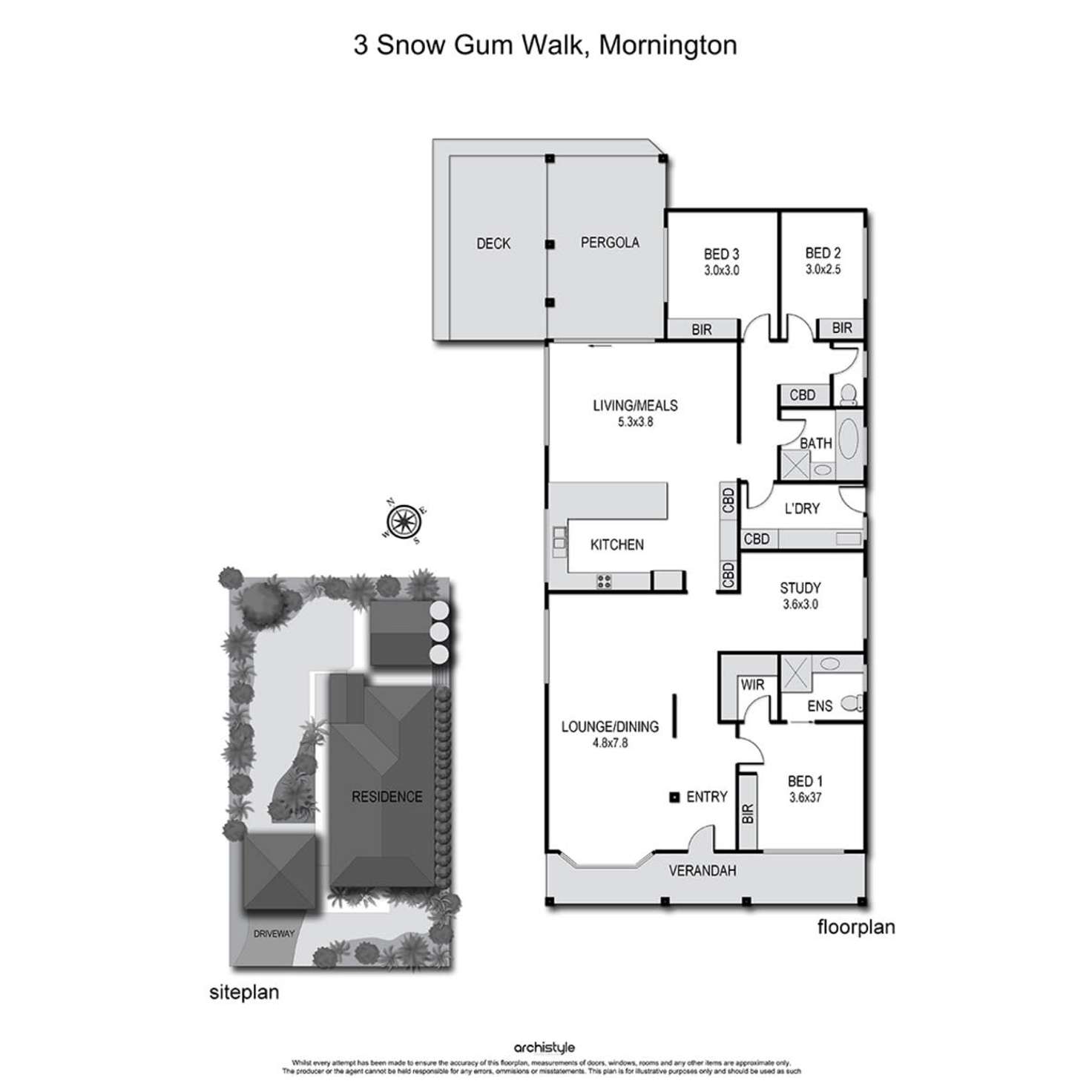 Floorplan of Homely house listing, 3 Snow Gum Walk, Mornington VIC 3931