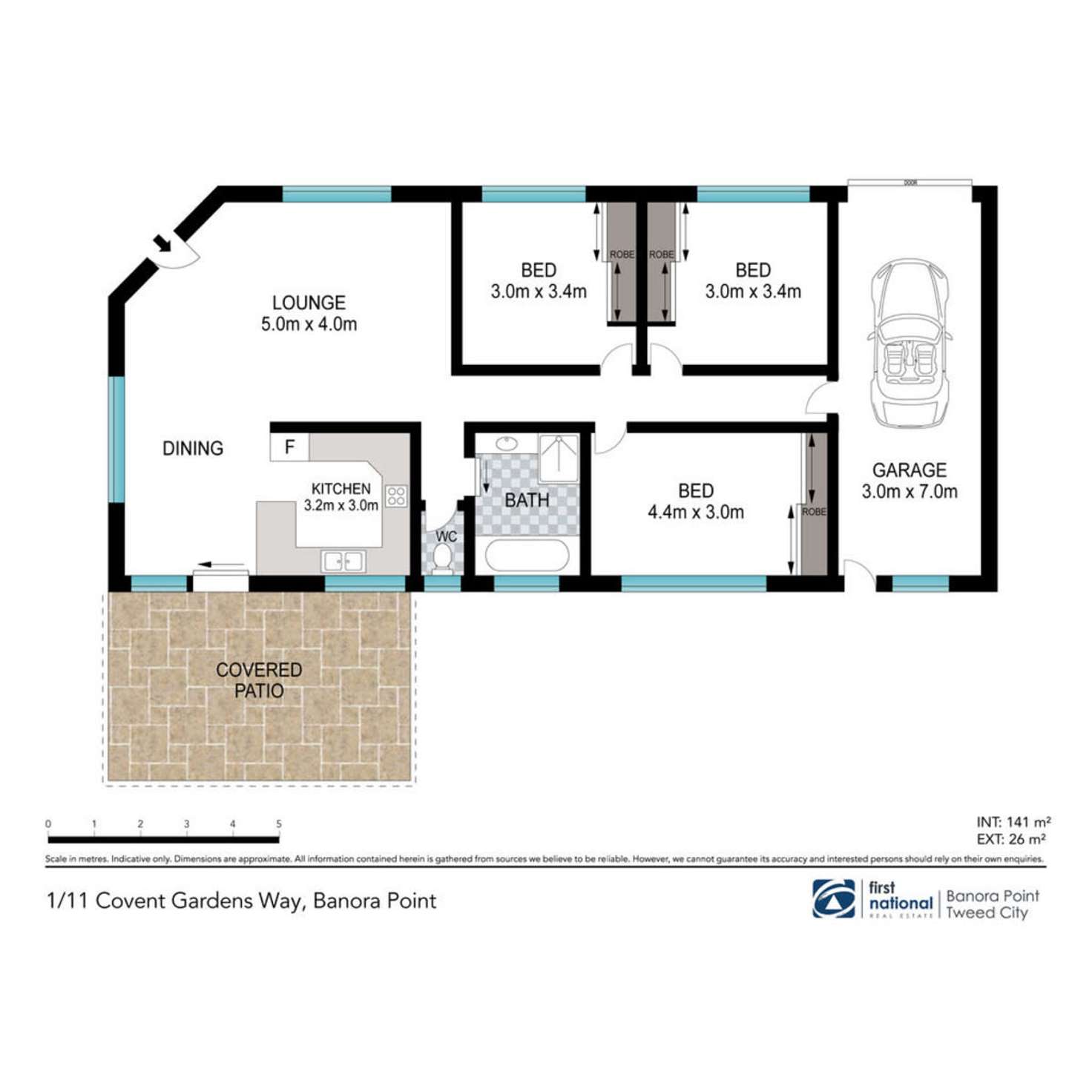 Floorplan of Homely semiDetached listing, 1/11 Covent Gardens Way, Banora Point NSW 2486