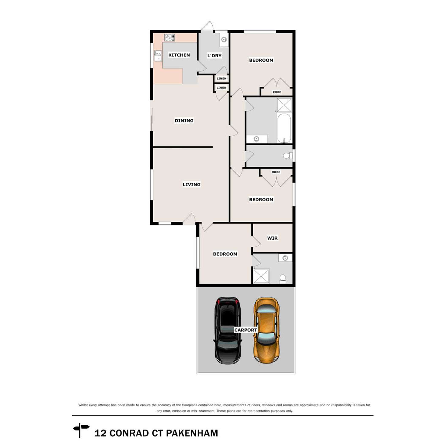 Floorplan of Homely house listing, 12 Conrad Court, Pakenham VIC 3810