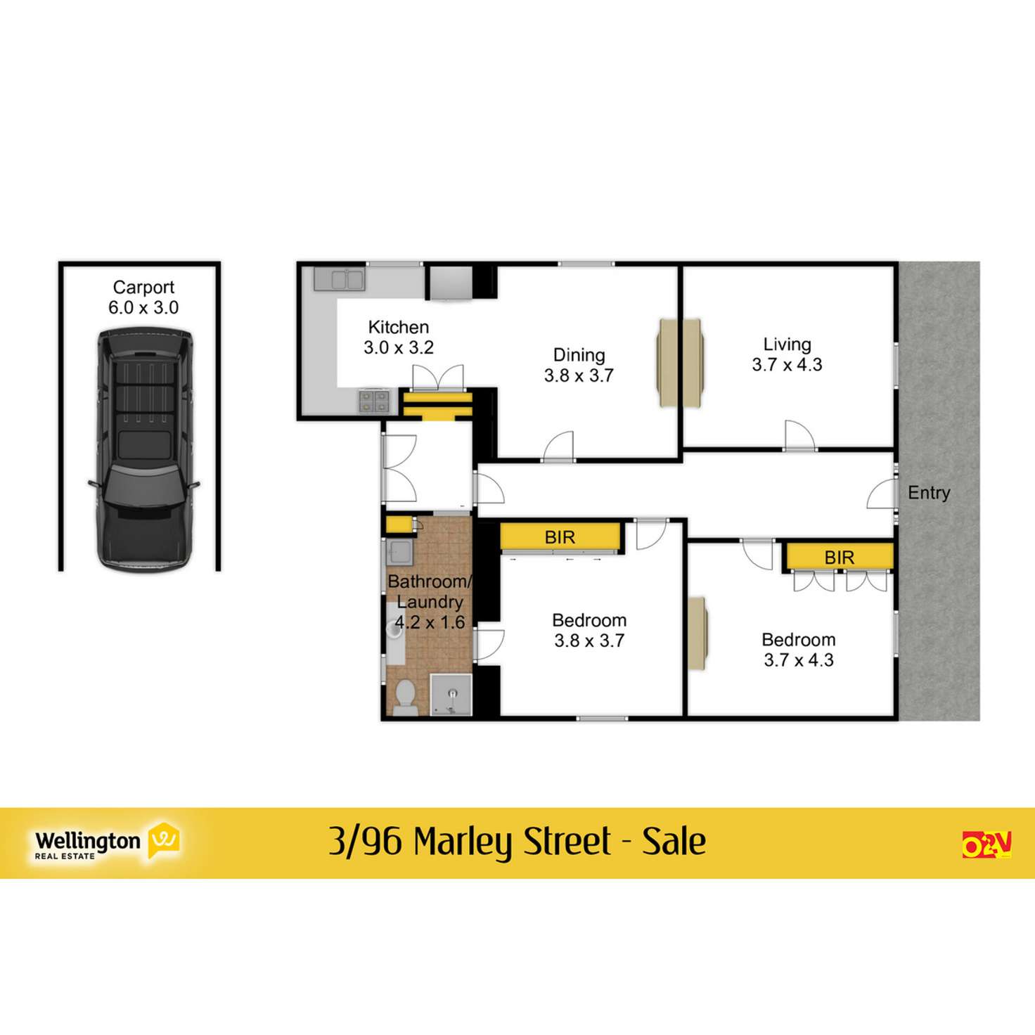 Floorplan of Homely townhouse listing, 3/96 Marley Street, Sale VIC 3850