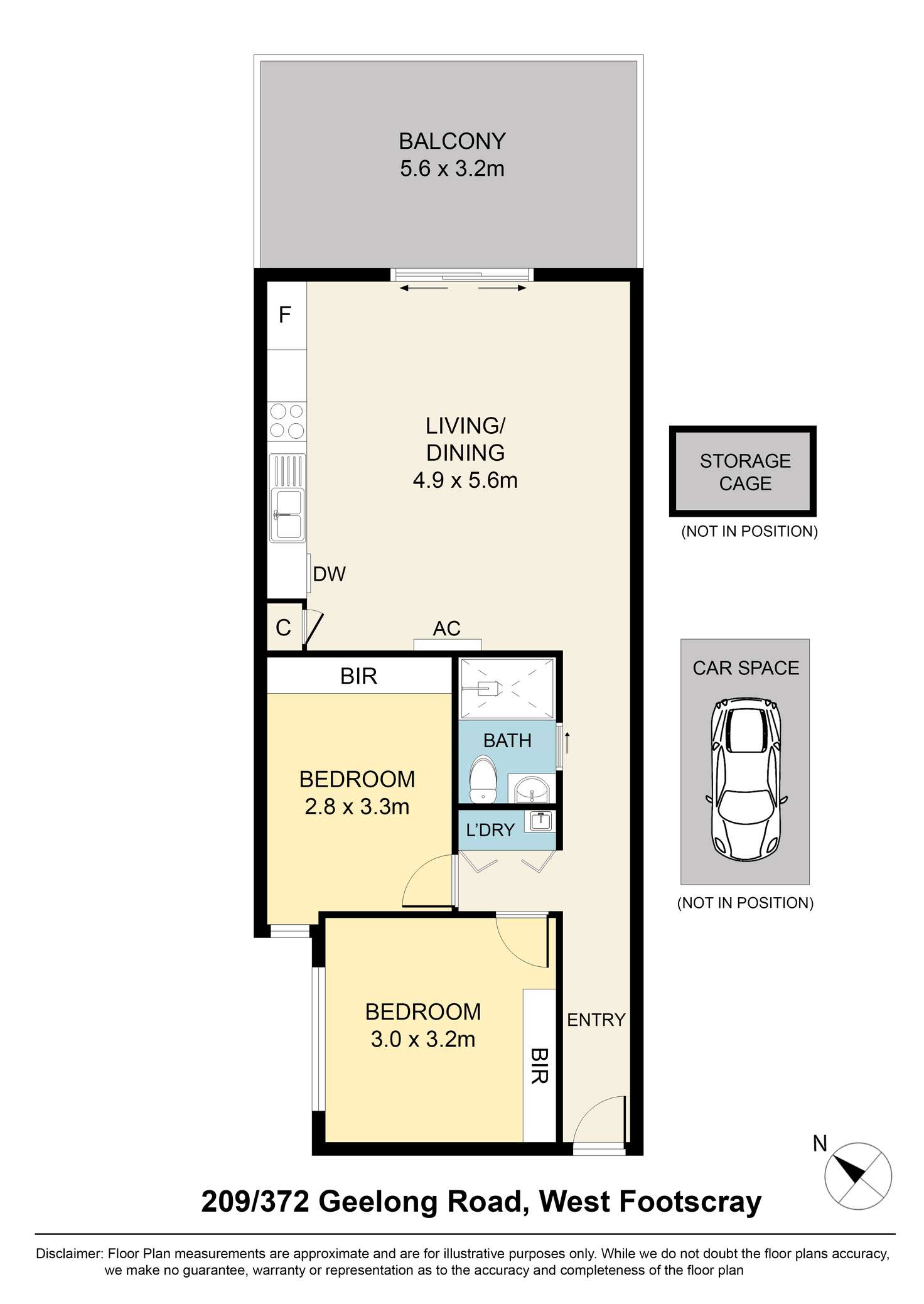 Floorplan of Homely apartment listing, 209/372 Geelong Road, West Footscray VIC 3012