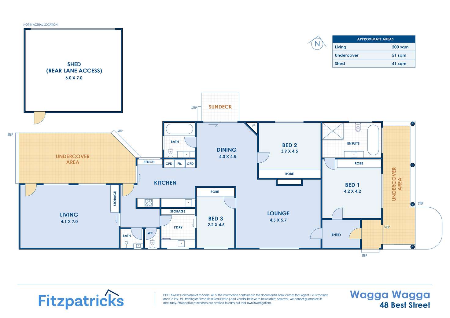 Floorplan of Homely house listing, 48 Best Street, Wagga Wagga NSW 2650