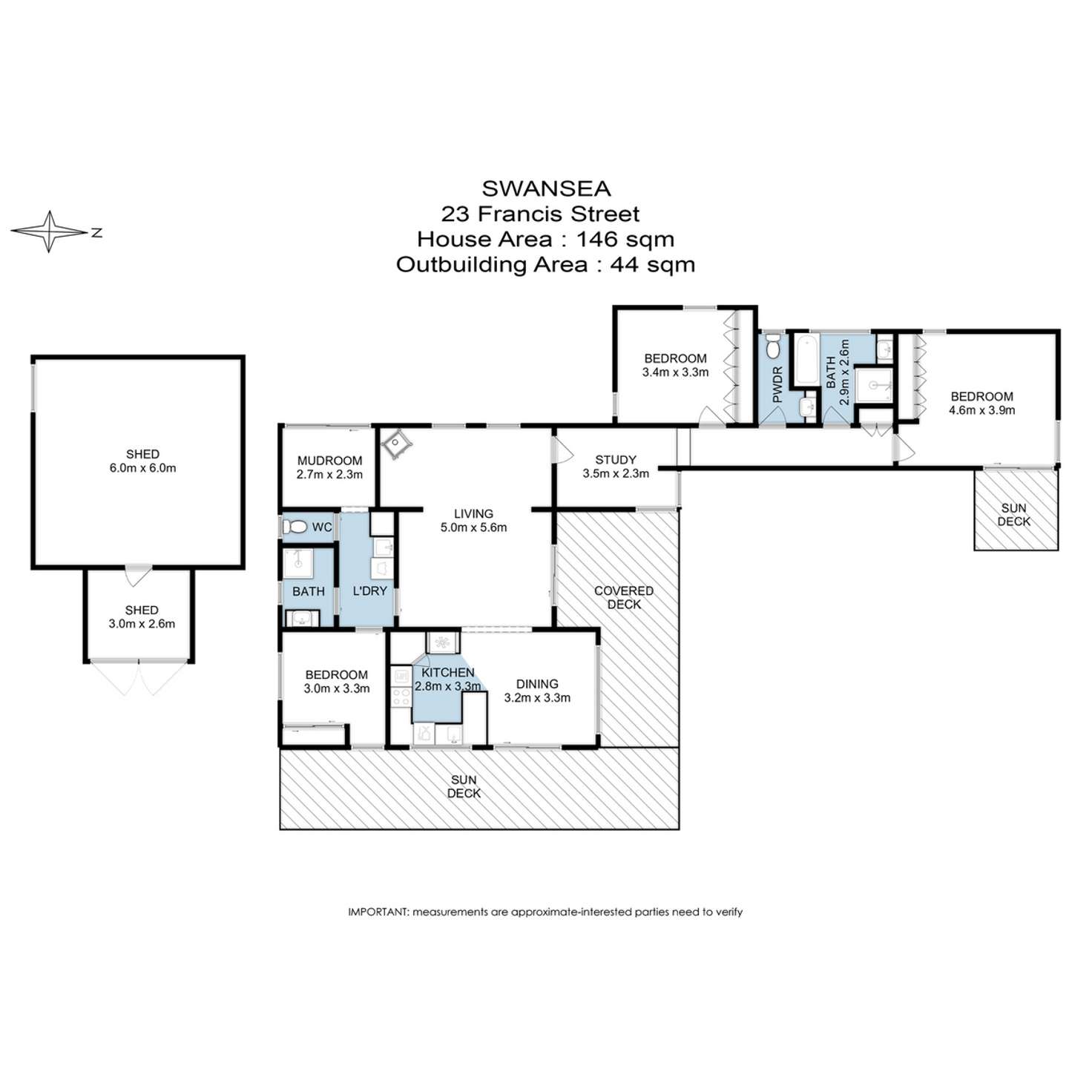 Floorplan of Homely house listing, 23 Francis Street, Swansea TAS 7190