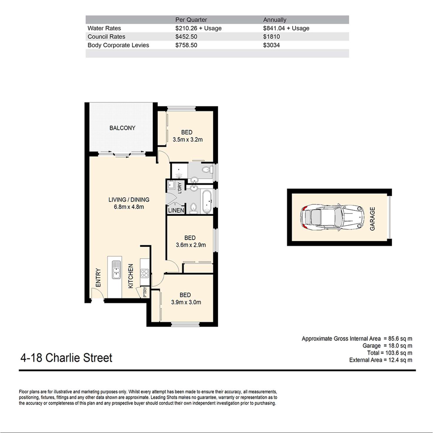 Floorplan of Homely apartment listing, 4/18 Charlie Street, Zillmere QLD 4034