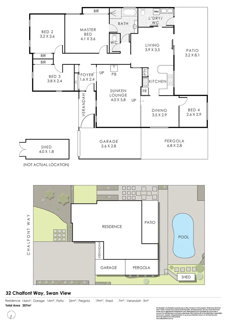 Floorplan of Homely house listing, 32 Chalfont Way, Swan View WA 6056