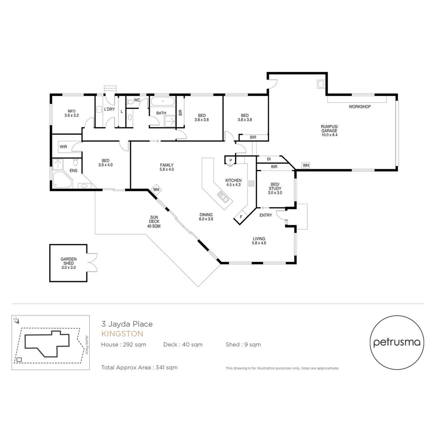 Floorplan of Homely house listing, 3 Jayda Place, Kingston TAS 7050
