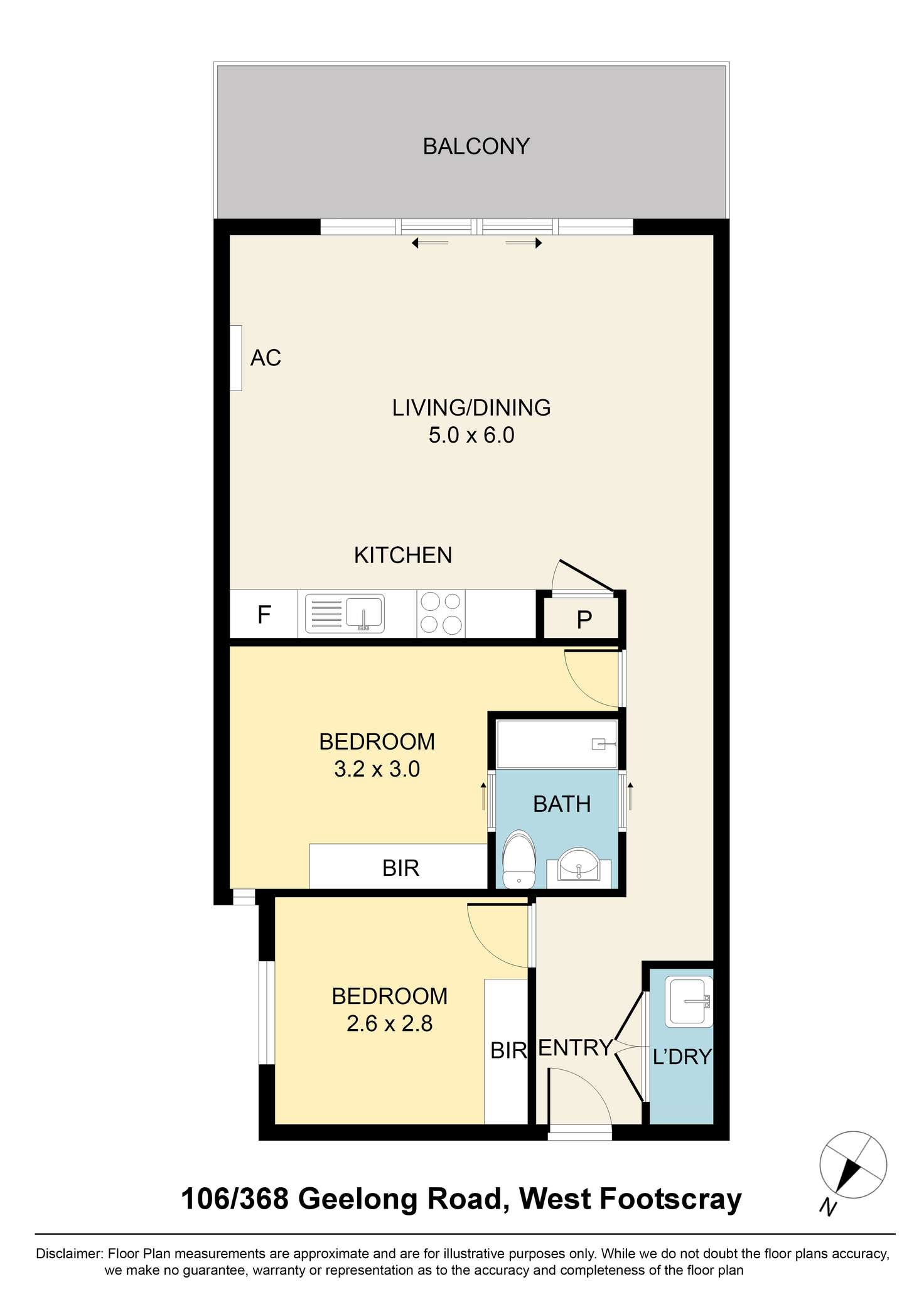 Floorplan of Homely apartment listing, 106/368 Geelong Road, West Footscray VIC 3012