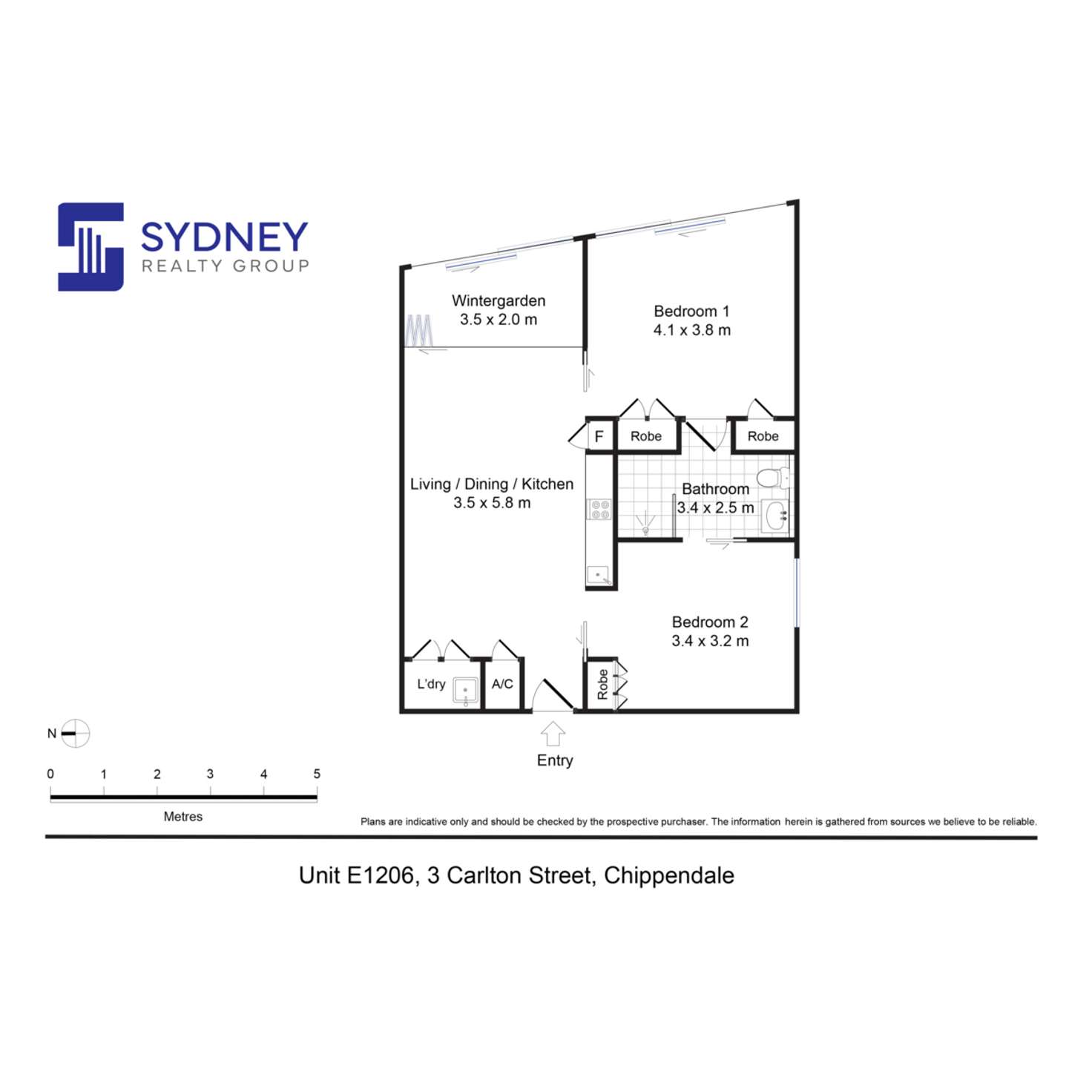Floorplan of Homely apartment listing, E1206/3 Carlton Street, Chippendale NSW 2008