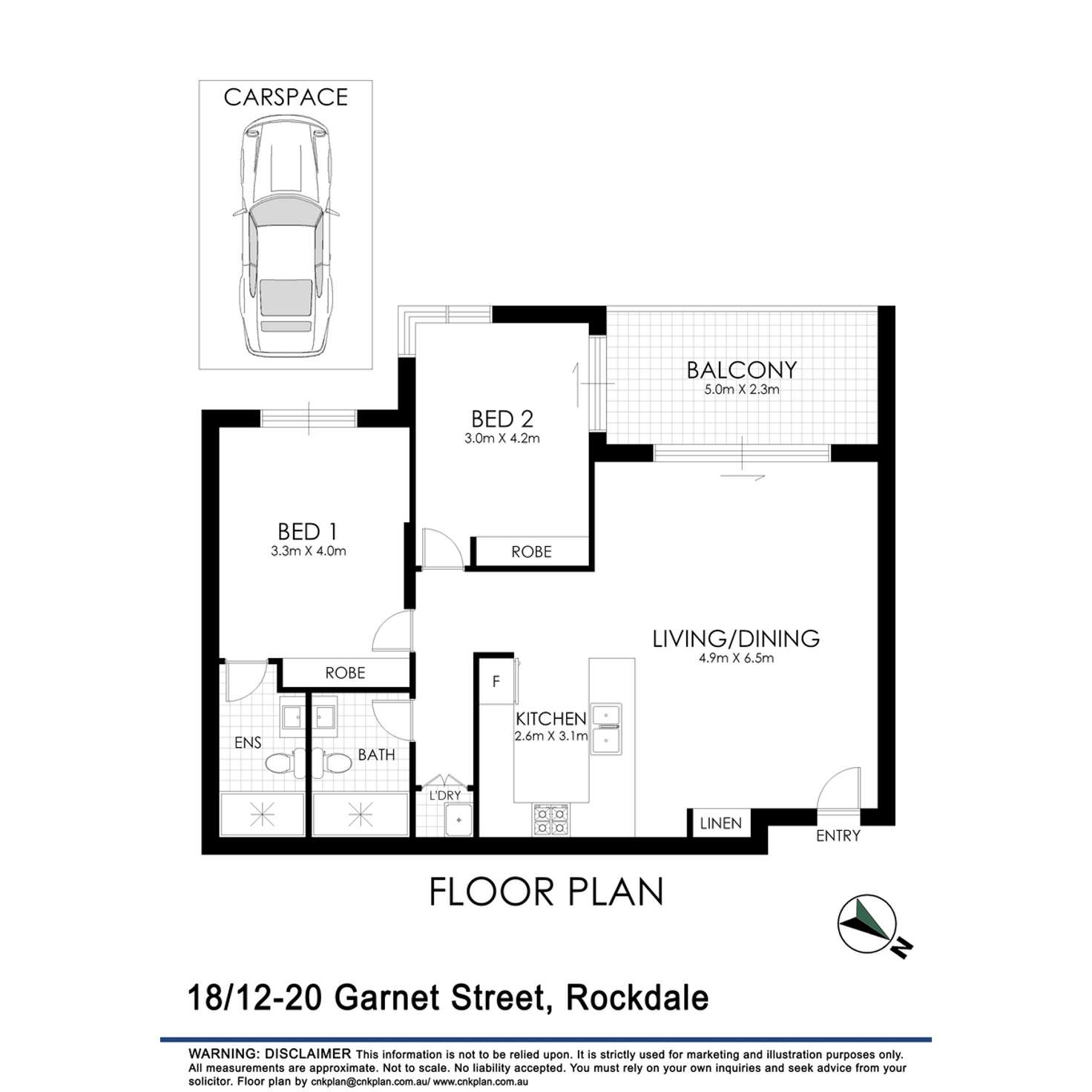 Floorplan of Homely apartment listing, 18/12-20 Garnet Street, Rockdale NSW 2216