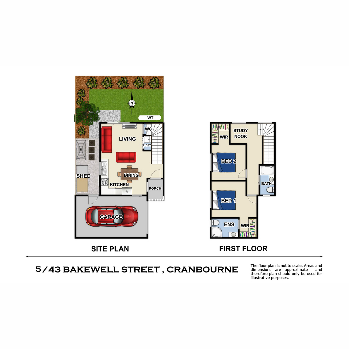 Floorplan of Homely townhouse listing, 5/43 Bakewell Street, Cranbourne VIC 3977