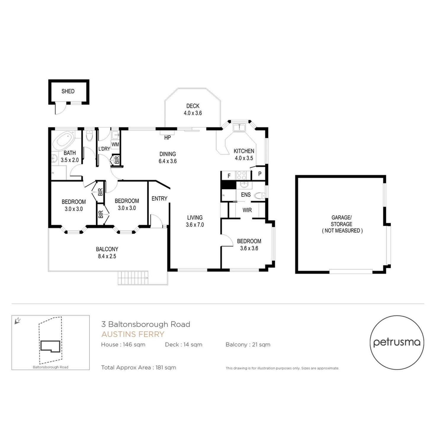 Floorplan of Homely house listing, 3 Baltonsborough Road, Austins Ferry TAS 7011