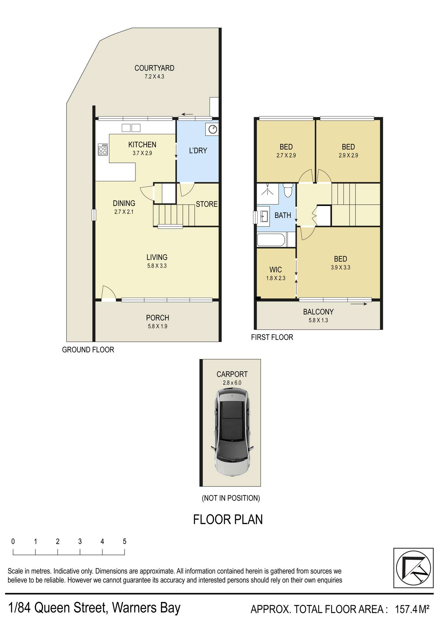 Floorplan of Homely townhouse listing, 1/84 Queen Street, Warners Bay NSW 2282