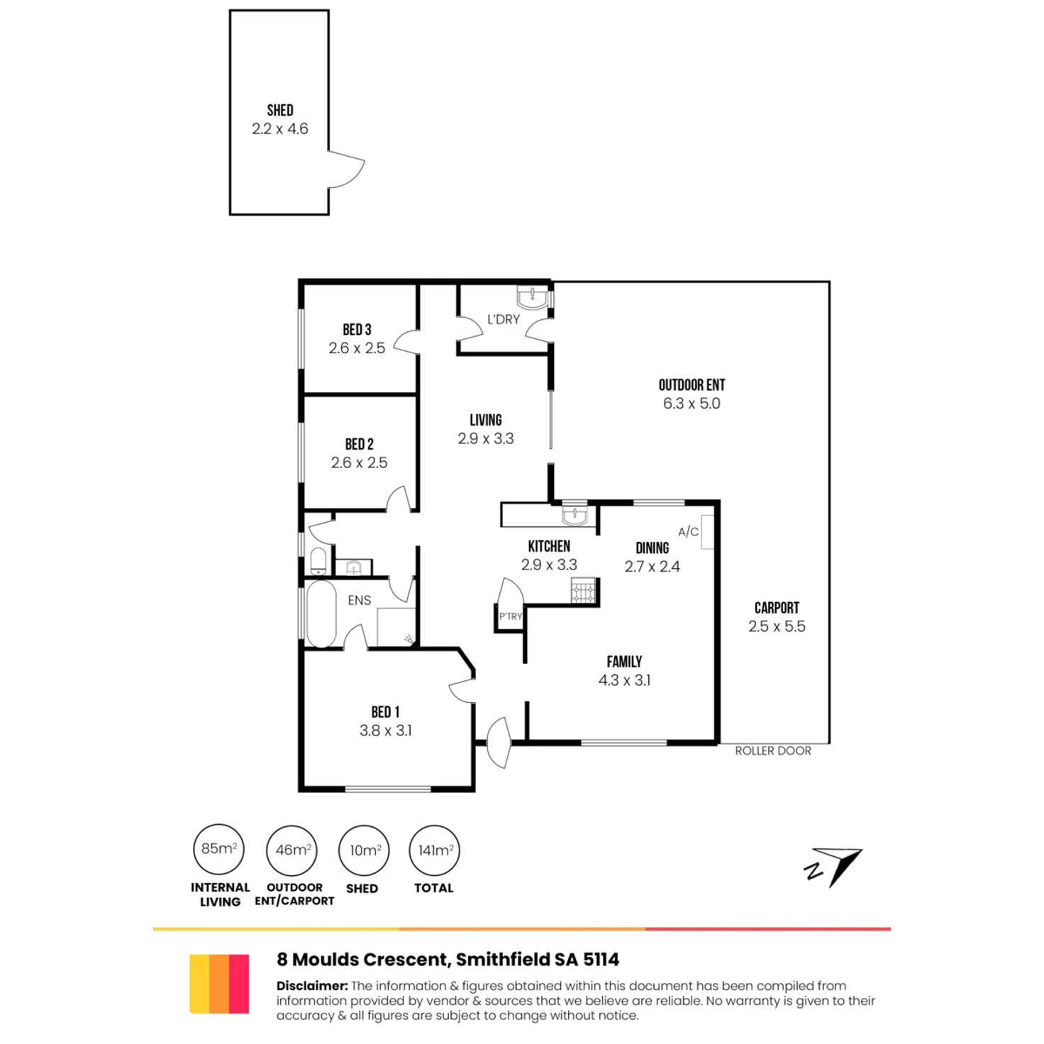 Floorplan of Homely house listing, 8 Moulds Crescent, Smithfield SA 5114