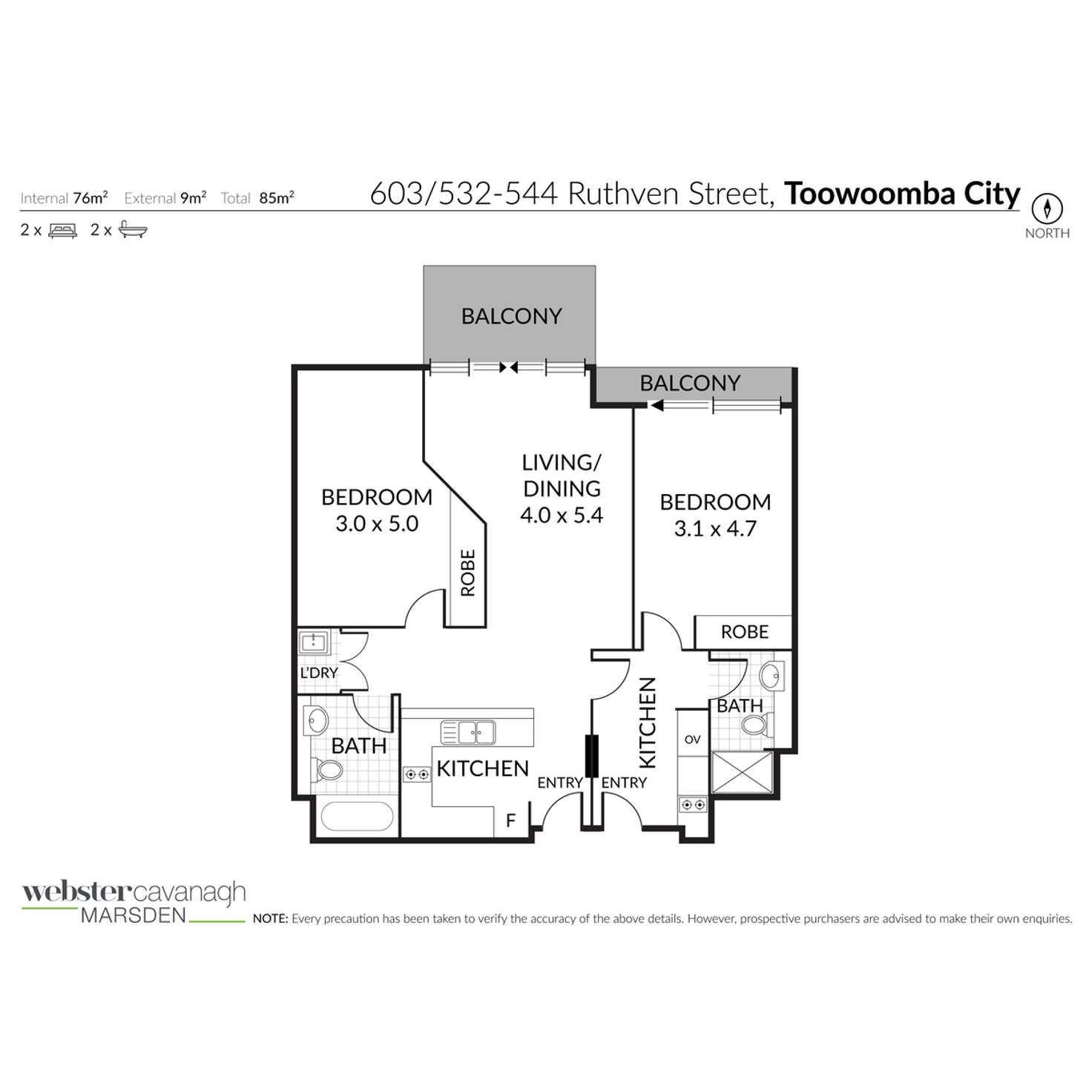 Floorplan of Homely unit listing, 605-606/532-542 Ruthven Street, Toowoomba City QLD 4350