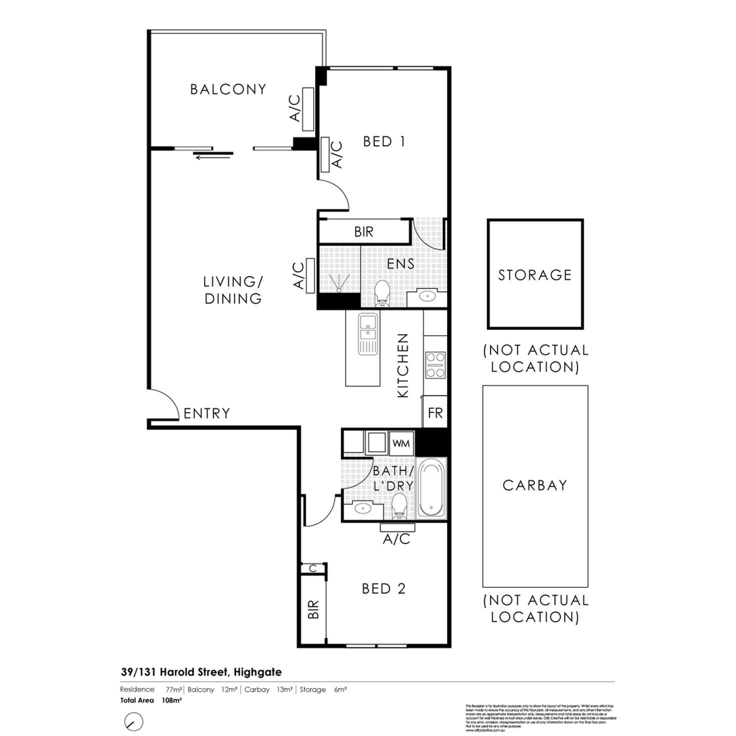 Floorplan of Homely apartment listing, 39/131 Harold Street, Highgate WA 6003